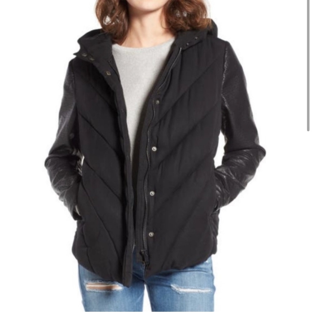Blank NYC Black Fellows Black Hooded Jacket XS